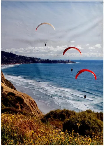 Vista 8 de 3D Rose California Parapente Float Toward La Jolla Shores toalla de mano, 15 x 22 pulgadas, blanco