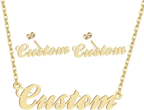 Vista 37 de Personalized Custom Name Pendant Necklace Stainless Steel for Women