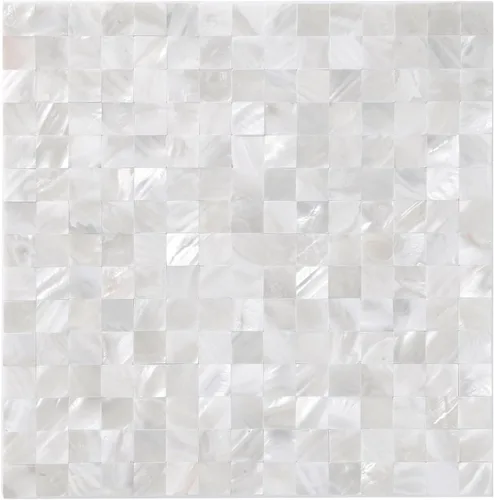Vista 8 de 1 hoja de azulejos de conchas de perlas para despegar y pegar, azulejos de pared autoadhesivos para cocina, baño, dormitorio