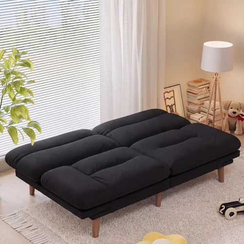 Vista 4 de Homall Sofá cama tipo futón convertible de 67 pulgadas, sofá biplaza de Negro
