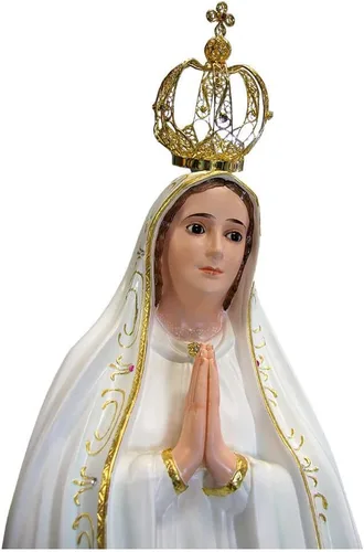 Vista 3 de Estatua de Nuestra Señora de Fátima de 40'' fabricada en Portugal #1039 Blanco