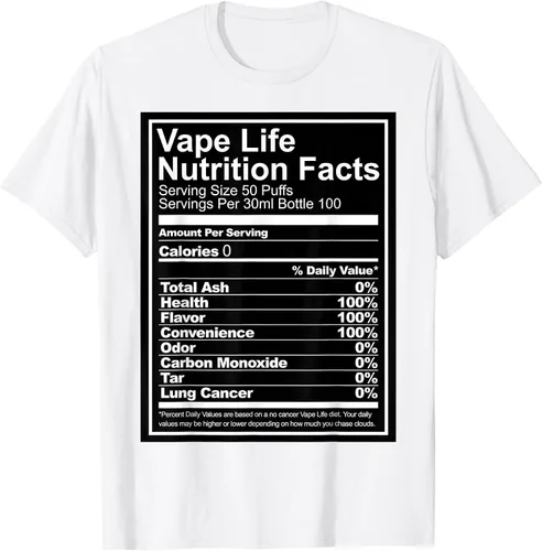 Vista 16 de Información nutricional de Vape Life - Camiseta Vaping - Camiseta Vaper Tee
