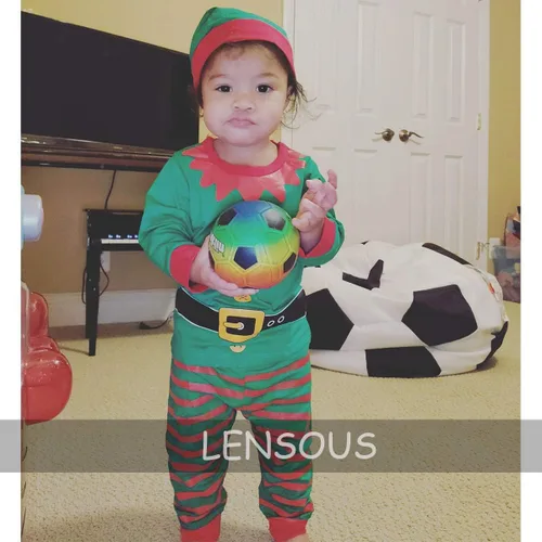 Vista 6 de LENSOUS Conjunto de ropa y pantalones de Navidad para bebés y niñas