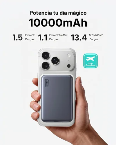 Vista 6 de Banco de poder más delgado magnético de INIU, cargador portátil 10000mAh Negro