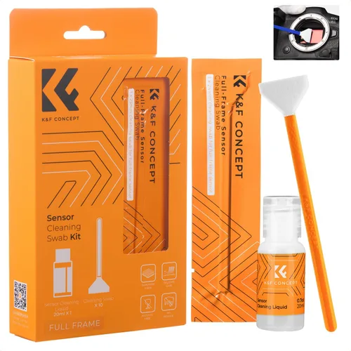 Vista 9 de K&F CONCEPT Hisopos de Limpieza de Sensor Micro Cuatro Tercios 4/3 de 12mm (0.47 pulgadas)*10 + Limpiador de Sensor de 20ml (0.7 fl oz), Kit