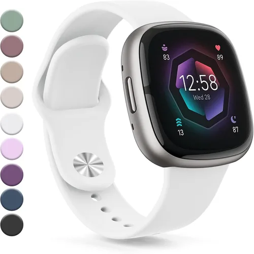 Vista 16 de Correa compatible con Fitbit Sense 2 / Sense Bands, Fitbit Versa 4 / Versa 3 bandas para mujeres y hombres, correa de repuesto de silicona suave