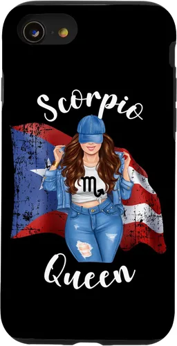 Vista 18 de Funda para iPhone 16 Puertorriqueña Escorpio Reina de Puerto Rico Morena
