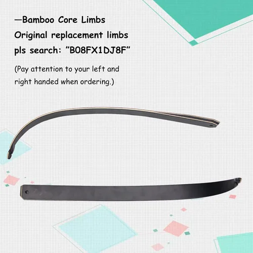 Vista 6 de Topbows - Arco recurvo Takedown de 58 pulgadas, extremidades de bambú, tiro con arco para diestros e zurdos, para caza, tiro al blanco de 25 a 65