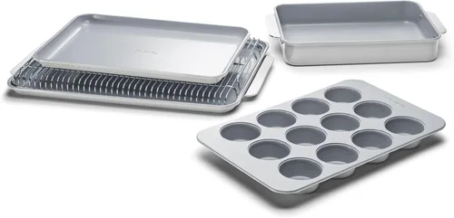Vista 20 de Caraway Juego de utensilios de cerámica antiadherente para hornear (5 piezas) – bandejas para hornear surtidos y almacenamiento – Cuerpo de acero