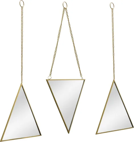 Vista 5 de Scott Living Espejos triangulares enmarcados con cadenas, juego de 3, dorado