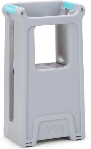 Vista 5 de Simplay3 Taburete de torre para niños pequeños con tres alturas ajustables, ayudante de cocina para niños, fabricado en Estados Unidos, gris