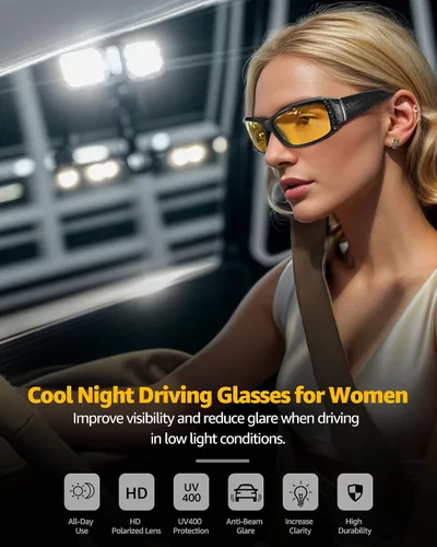 Vista 2 de LVIOE Gafas de sol polarizadasgafas de conducción de visión nocturna para mujeres LN010