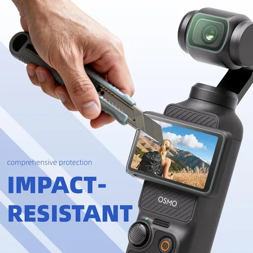 Vista 6 de DJI Osmo Pocket 4/Pocket 3 - Protector de pantalla, resistente a los arañazos, película LCD de vidrio templado Ultra-HD y protector de lente