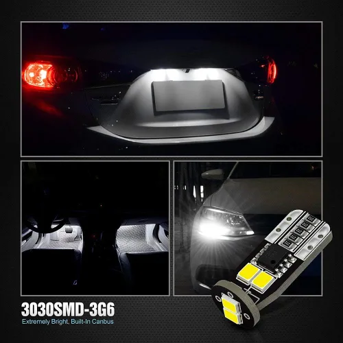 Vista 7 de SiriusLED Extremadamente brillante 5730 set de chips de bombillas LED para luces interiores de automóvil Placa de matrícula cúpula mapa lado