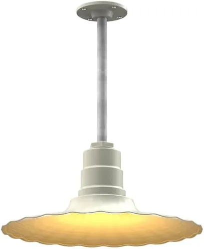 Vista 54 de Steel Lighting Co. Colgante Eagle Rock Lámpara montada en el techo Onda radial de 16 pulgadas vástago de 12 pulgadas Acero resistente