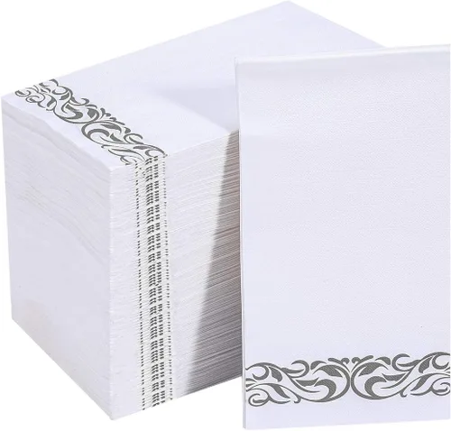 Vista 11 de Vplus Paquete de 200 servilletas de papel para invitados, toallas desechables de calidad premium de 3 capas, servilletas de cena desechables suaves