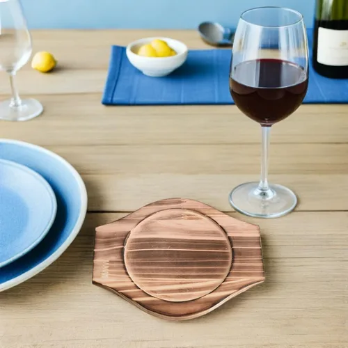 Vista 6 de Dolsot - Cuenco de piedra coreana con base de madera, 2 piezas, cuenco de bibimbap coreano, tapete de madera, olla para olla caliente