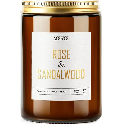 Vista 13 de AOOVOO Velas de canela de manzana, velas perfumadas de 22 onzas, vela de aromaterapia, vela de soja para el hogar perfumada