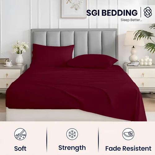 Vista 4 de SGI bedding Juego de sábanas de 1000 hilos California King - 100% de sábanas de algodón egipcio – Ropa de cama de lujo de bolsillo profundo de 16