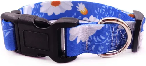 Vista 2 de Love Dream Collar de perro resistente con hebilla de liberación rápida ajustable con patrones geométricos florales para perros pequeños, medianos
