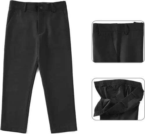 Vista 6 de Traje para niños pequeños de 4 piezas, traje de esmoquin de boda, chaleco y pantalones