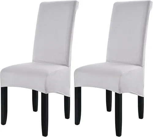 Vista 33 de ele ELEOPTION Fundas grandes de terciopelo y elastano para silla, fundas protectoras suaves y elásticas para silla, extraíbles y lavables para Negro