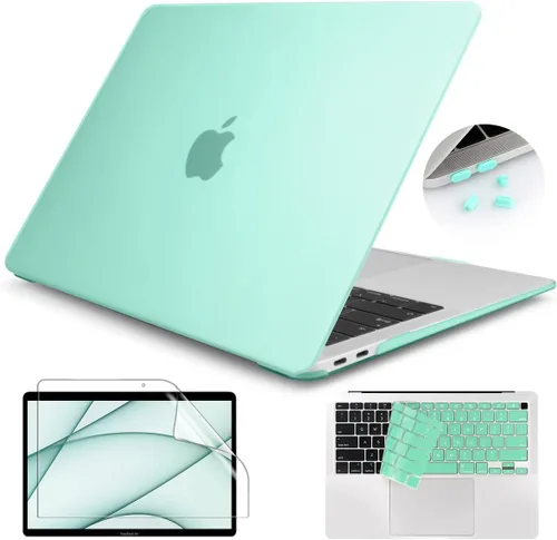 Vista 27 de Teryeefi Funda para MacBook Air 13 pulgadas Case 2021 2020 2019 2018 A2337 M1 A2179 A1932, carcasa rígida esmerilada, cubierta de teclado