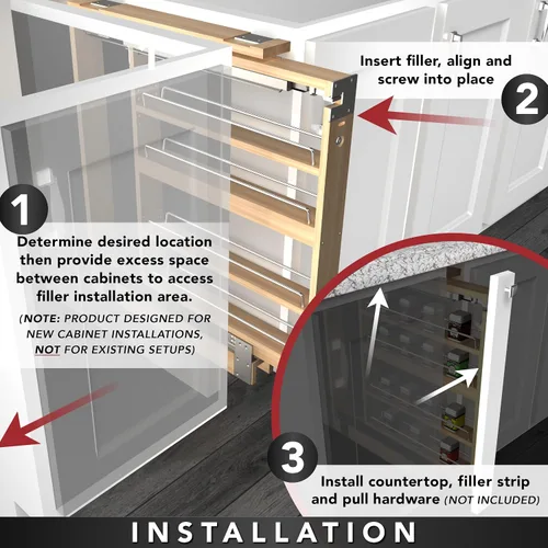 Vista 6 de Rev-A-Shelf Organizador de pared extraíble para armario de cocina, organizador de despensa deslizante con cierre suave en varios tamaños, madera