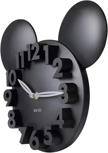 Vista 3 de Reloj de pared con diseño de Mickey Mouse y números en 3D, de la marca LOCOMO