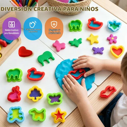 Vista 5 de Juego de herramientas de masa de dinosaurios y animales de 33 piezas
