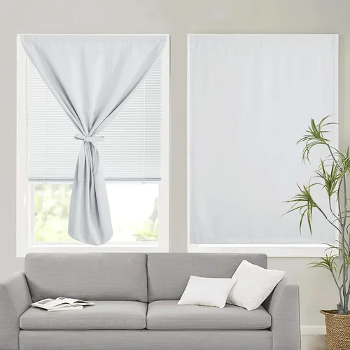 Vista 22 de RYB HOME 2 paneles 100% opacos para puerta de aula, 8 pulgadas de ancho x 36 pulgadas de largo, color beige biscotti, sin taladro, para ventana