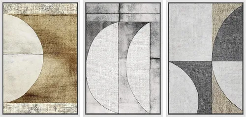 Vista 28 de SIGNWIN Framed Canvas Print Wall Art Set Duotone Pastel Grunge Polygons Abstract Geometric Illustrations Minimalism Modern Art Decorative Boho for