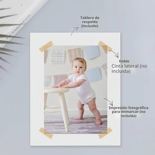 Vista 6 de Paquete de 10 tableros de respaldo solamente – Tablas de base blancas sin cortar de 11 x 14 pulgadas, sin ácidos y con núcleo blanco, ideal