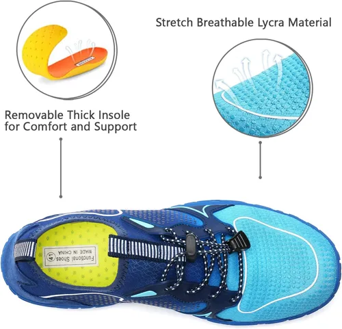 Vista 2 de Tenis impermeables para hombres y mujeres, descalzo, calcetín acuático de secado rápido para usar al aire libre, calzado deportivo para kayak