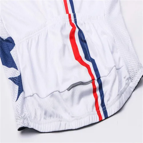 Vista 7 de JPOJPO USA Cycling Jersey Men Short Sleeve Bike Shirts Biking Jersey Summer American Bicycle Tops with 3 Pockets Reflective