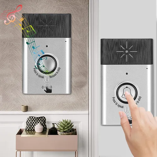 Vista 2 de Timbres de intercomunicador para el aula en casa, timbre inteligente de intercomunicador de voz de 2 vías para el hogar, sistema de control