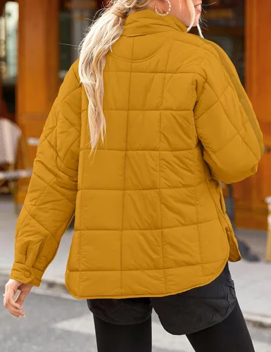 Vista 6 de LEANI Women's Oversized Lightweight Puffer Jackets Long Sleeve Zipper Short Down Coat with Pockets