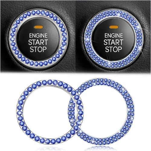 Vista 31 de Calcomanías de anillo de arranque de motor con diamantes de imitación de cristal, paquete de 2 unidades, cubierta / calcomanías para botón de Doble