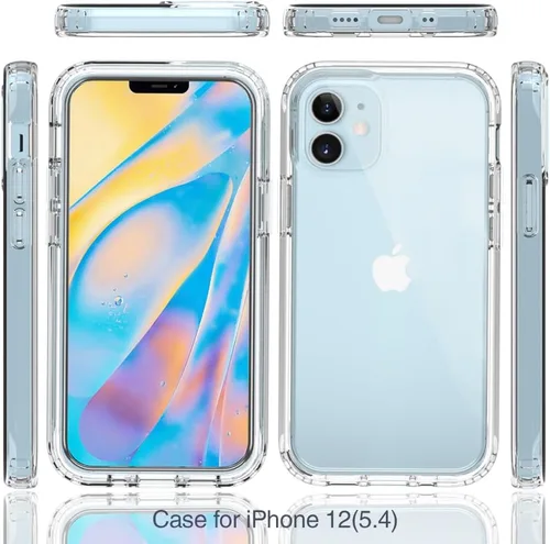Vista 7 de AKABEILA Funda transparente para iPhone 13 y 14, funda de protección de cuerpo completo de 360°, protector de pantalla integrado sensible al tacto