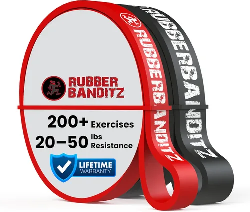 Vista 11 de Rubberbanditz Combo Pull Up Assist Bands Heavy Duty Resistance Exercise Bands for Powerlifting, Mobility, and Stretching Resistance Bands for