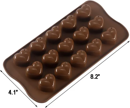 Vista 2 de Molde de silicona para chocolate con forma de corazón, moldes de caramelo para fiestas, bodas, gelatinas, cubitos de hielo en forma de corazón