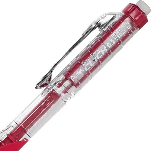 Vista 4 de Lápiz automático Pentel Twist Erase Click con 2 borradores de repuesto y minas, 0.01 pulgadas, barriles surtidos, Variados