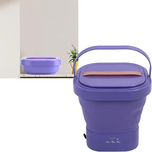 Vista 3 de Lavadora portátil de 23 litros, lavadora plegable recargable con secadora giratoria, mini lavadora para ropa interior, pequeñas delicadas, adecuada