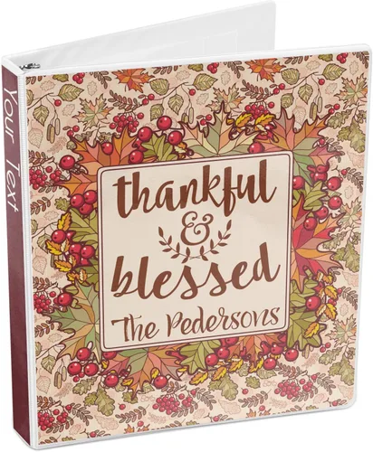 Vista 4 de Carpeta personalizada de 3 anillos Thankful & Blessed - 1 pulgada
