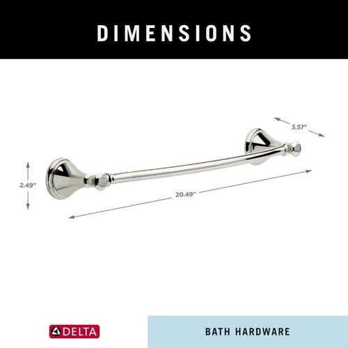 Vista 5 de Delta Faucet Cassidy Barra para toallas doble de 24 pulgadas, 79718-PN