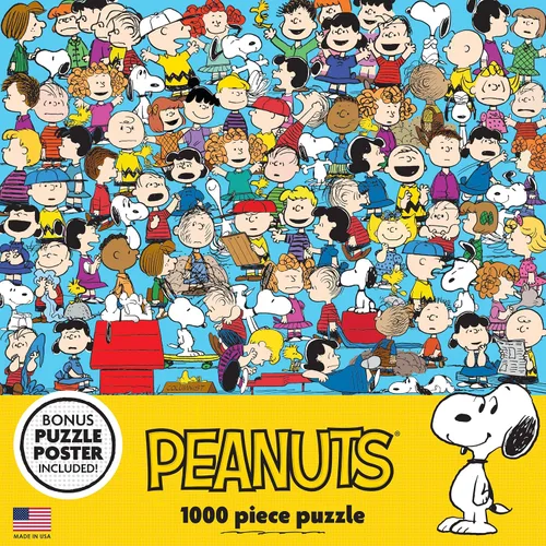 Vista 4 de RoseArt - Peanuts - Cast of Characters - Rompecabezas de 1000 piezas para adultos