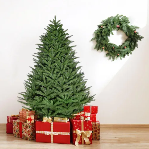 Vista 3 de Fraser Hill Farm Árbol de Navidad tradicional Centerville verde pino de 7.5 pies, sin luces, FFCV075-0GR, 7.5 pies Sin encender