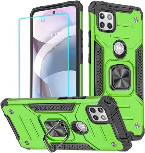 Vista 7 de Funda para Motorola One 5G ACE con protector de pantalla: grado militar giratorio de 360° con función atril a prueba de golpes para Motorola One 5G