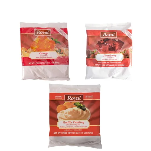 Vista 13 de Royal Gelatin Mix Combo Pack, agente espesante, mezcla de postre (1 cada uno, naranja/lima/fresa)