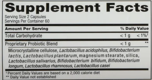 Vista 2 de Now PB 8 Pro-Biotic Acidophilus - Cápsulas vegetarianas, 120 unidades, 60 porciones